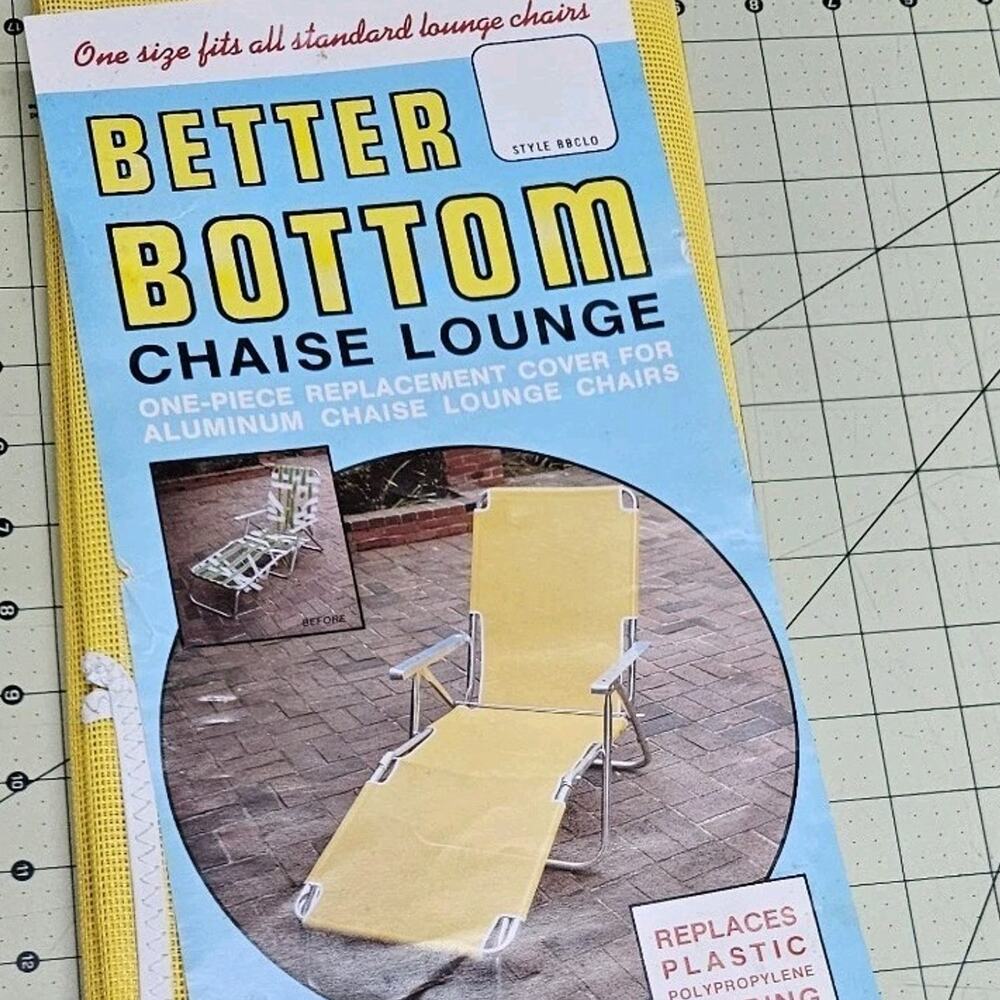 VTG Chaise Lounge One Piece Replacement Cover Yellow Lounger Better Bottom